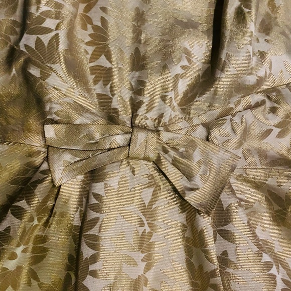 Vintage 50s Gold Lamé Cocktail Dress - Label is size 10 - Picture 7 of 11